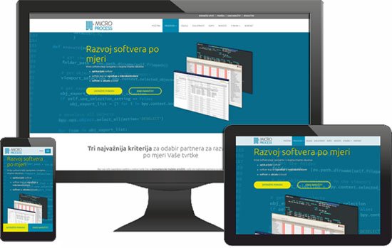 Micro Process website: responsive web design