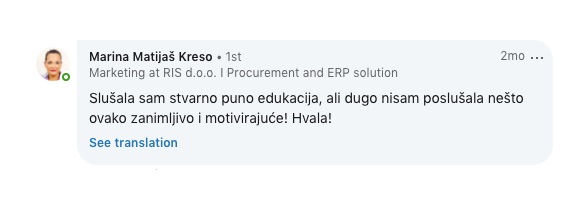 Svjedočanstvo polaznika Logitovih edukacija