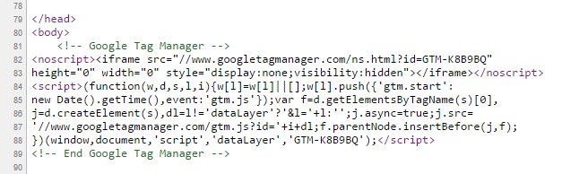 Google Analytics code